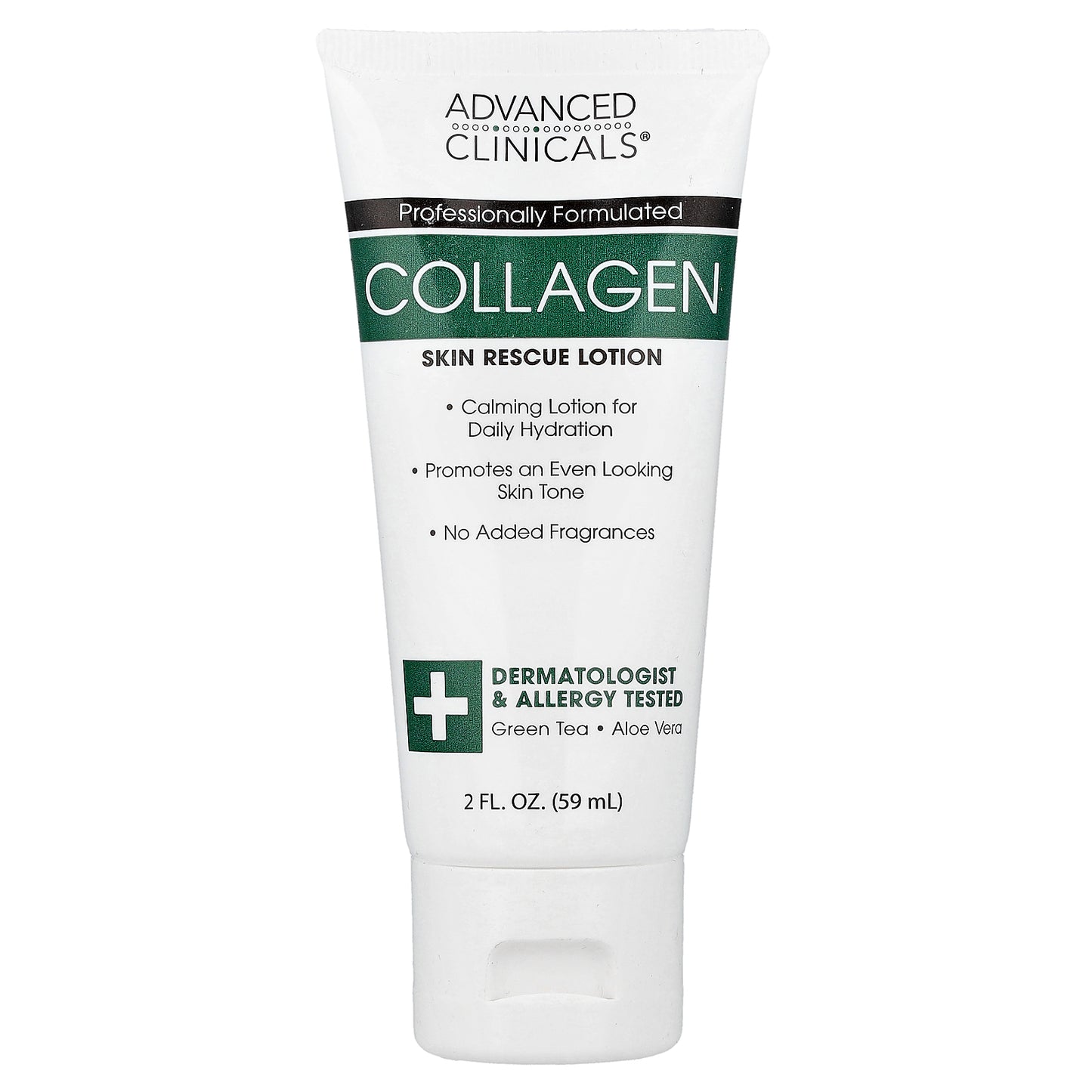 Advanced Clinicals, Collagen, Skin Rescue Lotion, Fragrance-Free, 2 fl oz (59 ml)