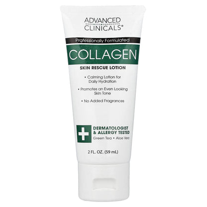 Advanced Clinicals, Collagen, Skin Rescue Lotion, Fragrance-Free, 2 fl oz (59 ml)