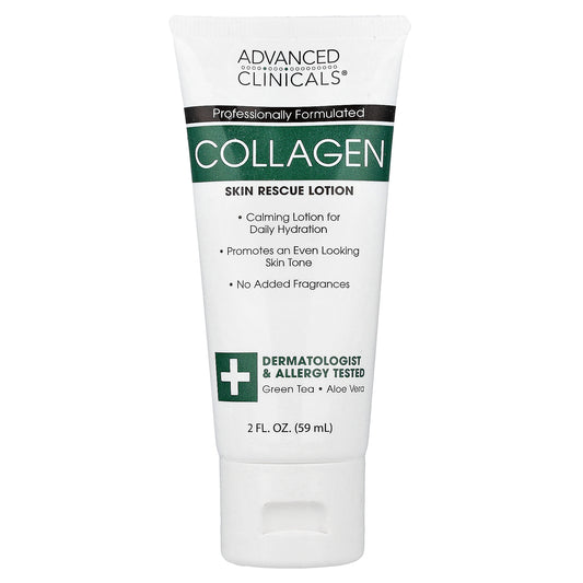 Advanced Clinicals, Collagen, Skin Rescue Lotion, Fragrance-Free, 2 fl oz (59 ml)