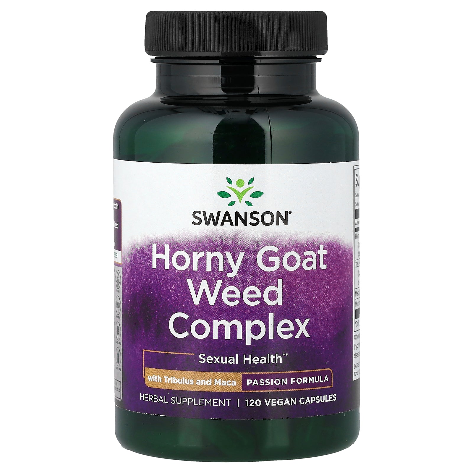 Swanson, Horny Goat Weed Complex with Tribulus and Maca, 120 Vegan Capsules