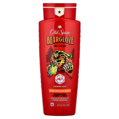 Old Spice, Bearglove, Body + Face Wash, Crisp Orchard , 16 fl oz (473 ml)