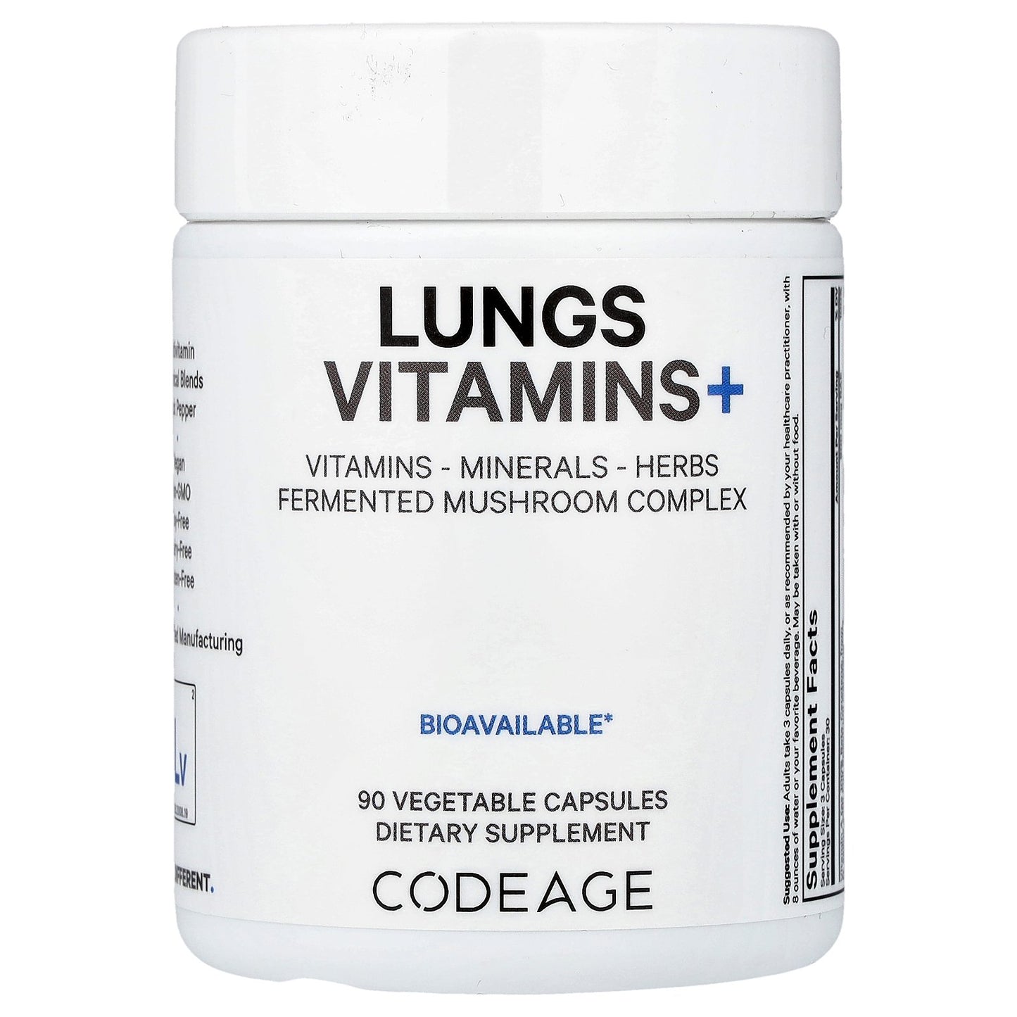 Codeage, Lungs Vitamins +, 90 Vegetable Capsules