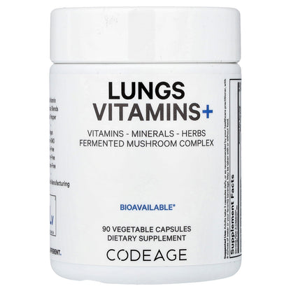 Codeage, Lungs Vitamins +, 90 Vegetable Capsules