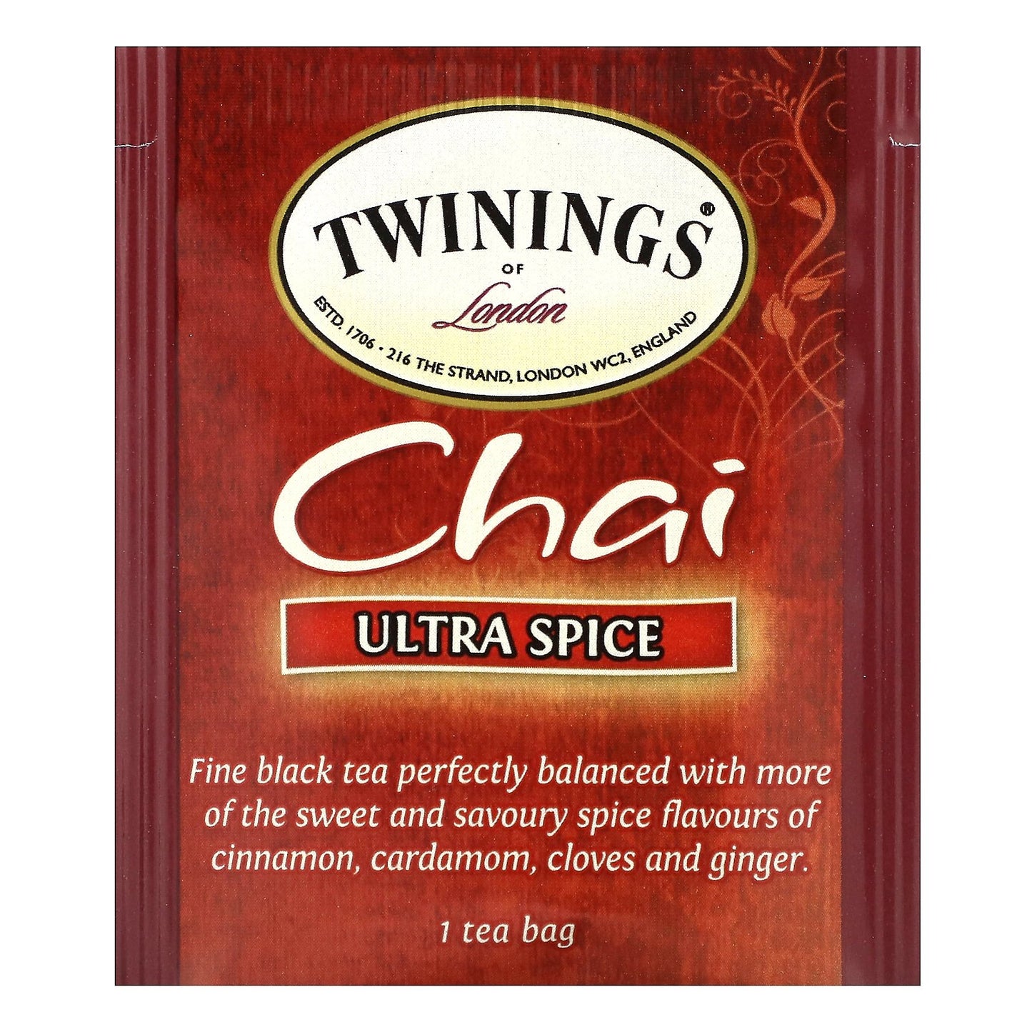 Twinings, Flavored Black Tea, Chai, Ultra Spice , 20 Tea Bags, 1.41 oz (40 g)