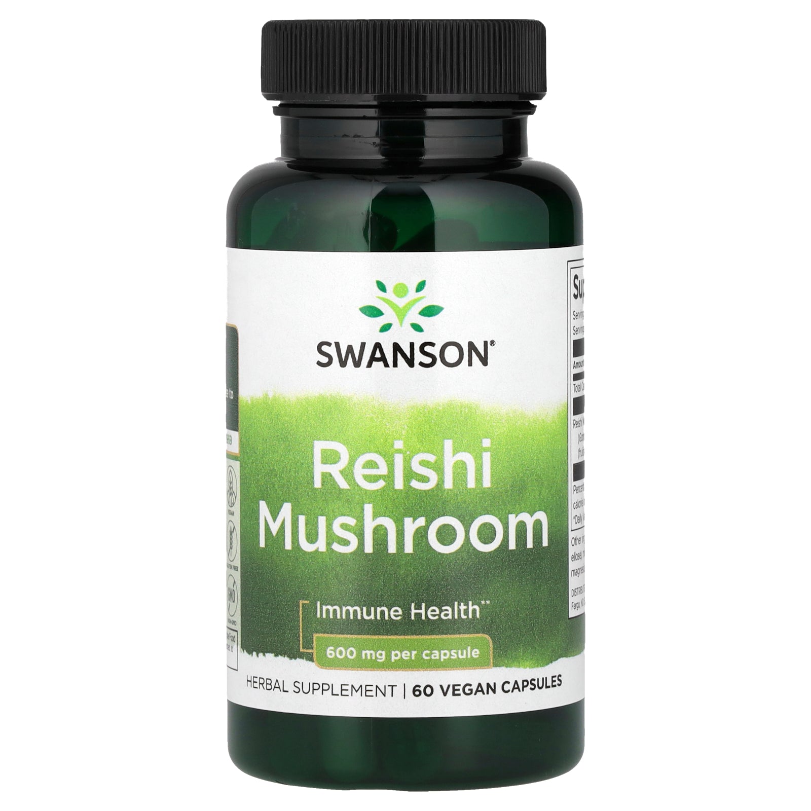 Swanson, Reishi Mushroom, 600 mg, 60 Vegan Capsules