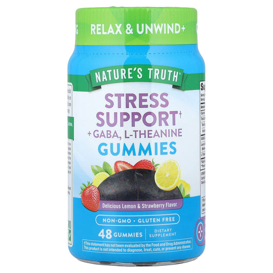 Nature's Truth, Stress Support + GABA, L-Theanine, Lemon & Strawberry, 48 Gummies