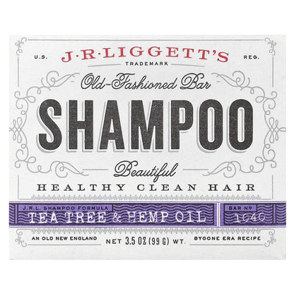 J.R. Liggett's, Old Fashioned Shampoo Bar, Tea Tree & Hemp Oil, 3.5 oz (99 g)