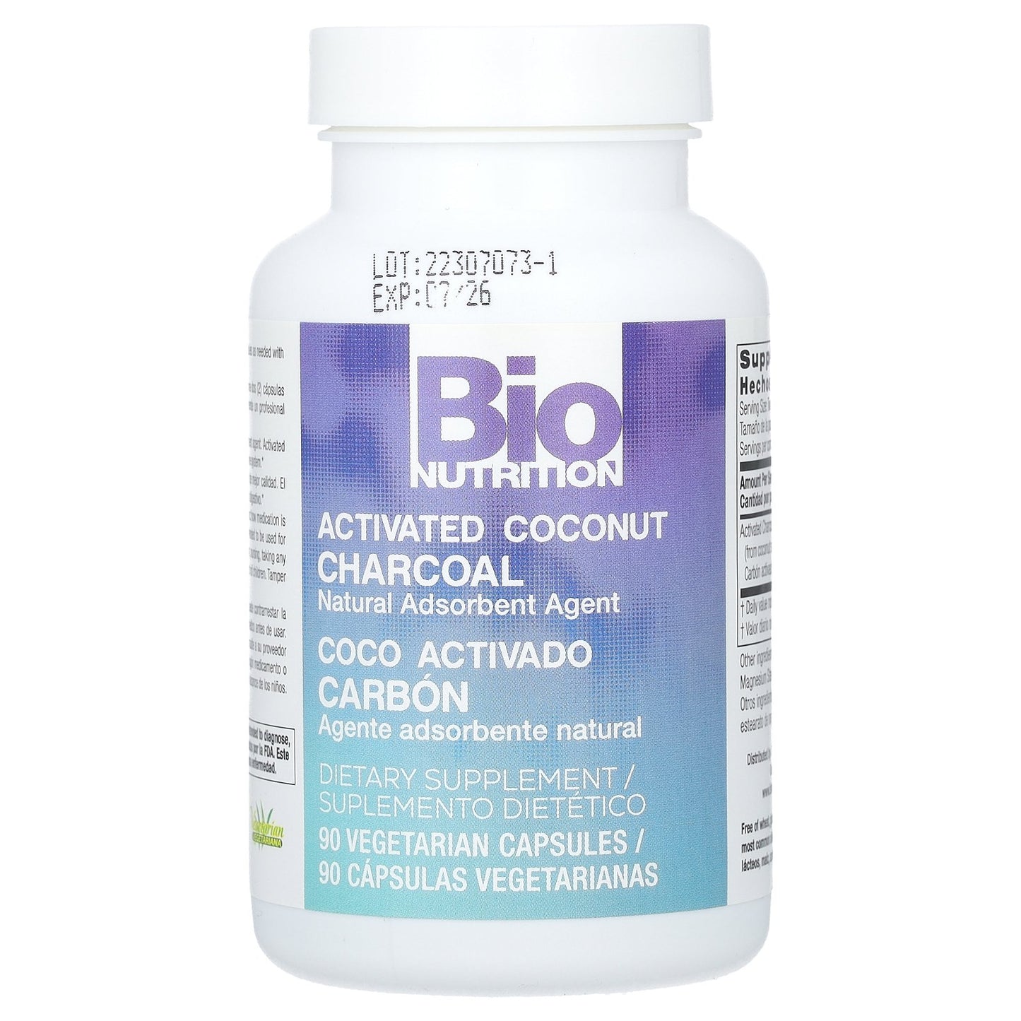 Bio Nutrition, Activated Coconut Charcoal, 90 Vegetarian Capsules (260 mg per Capsule)