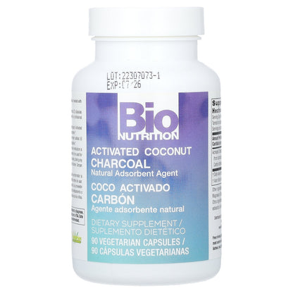 Bio Nutrition, Activated Coconut Charcoal, 90 Vegetarian Capsules (260 mg per Capsule)