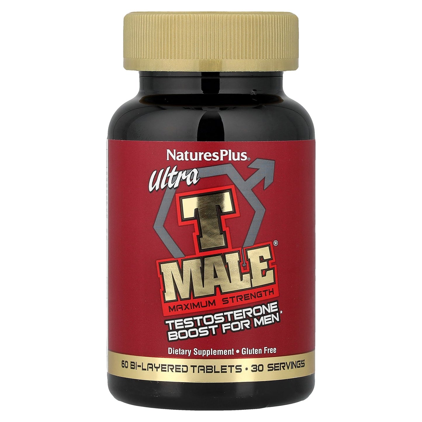 NaturesPlus, Ultra T-Male®, Testosterone Boost for Men, Maximum Strength, 60 Bi-Layered Tablets
