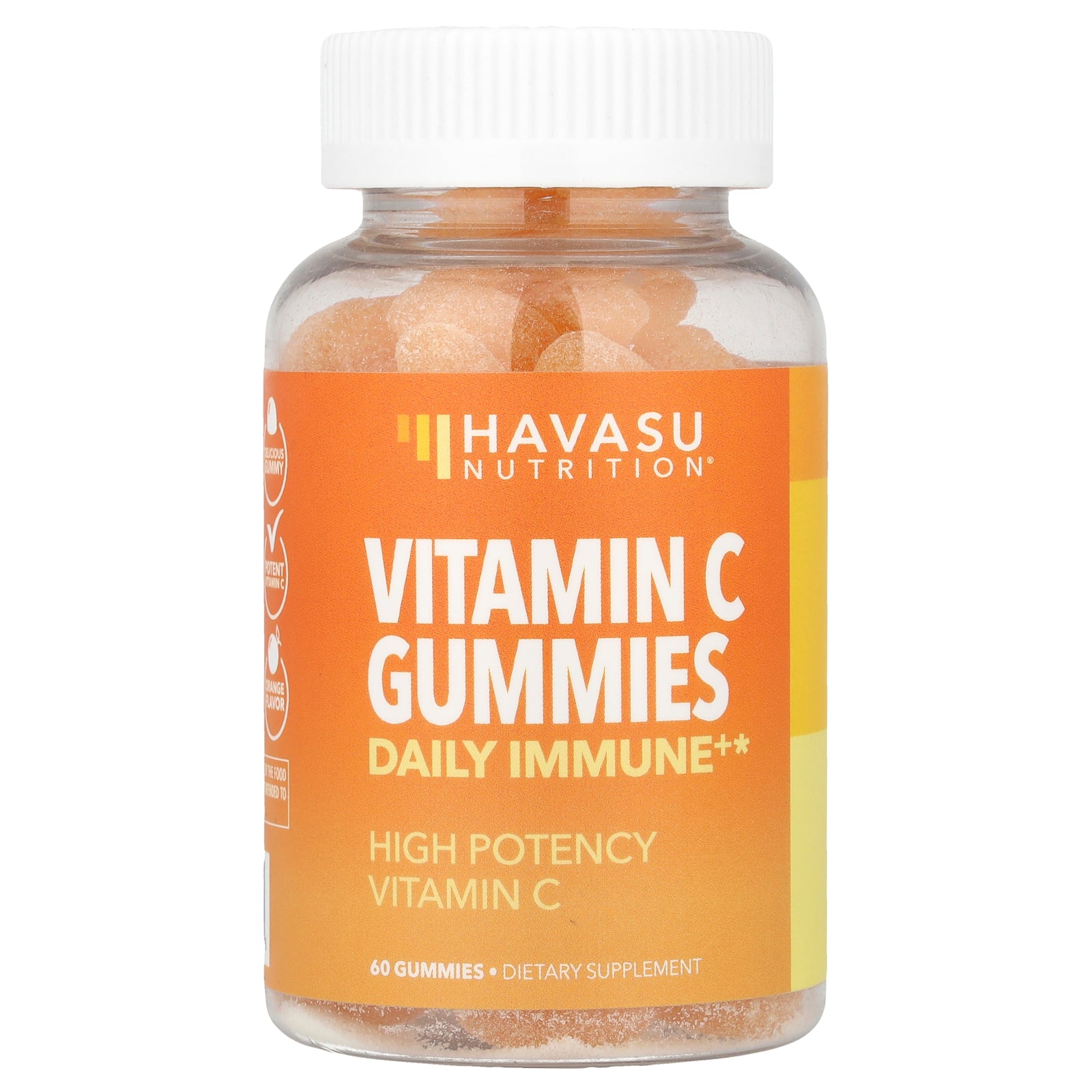 Havasu Nutrition, Vitamin C Gummies, Daily Immune+, Orange, 250 mg, 60 Gummies (125 mg per Gummy)