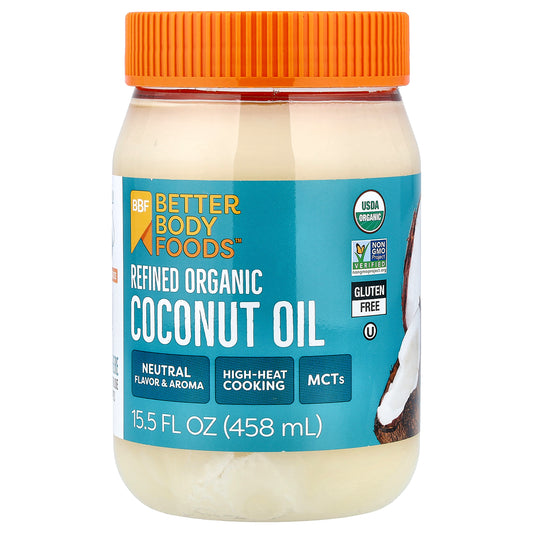 BetterBody Foods, Refined Organic Coconut Oil, 15.5 fl oz (458 ml)