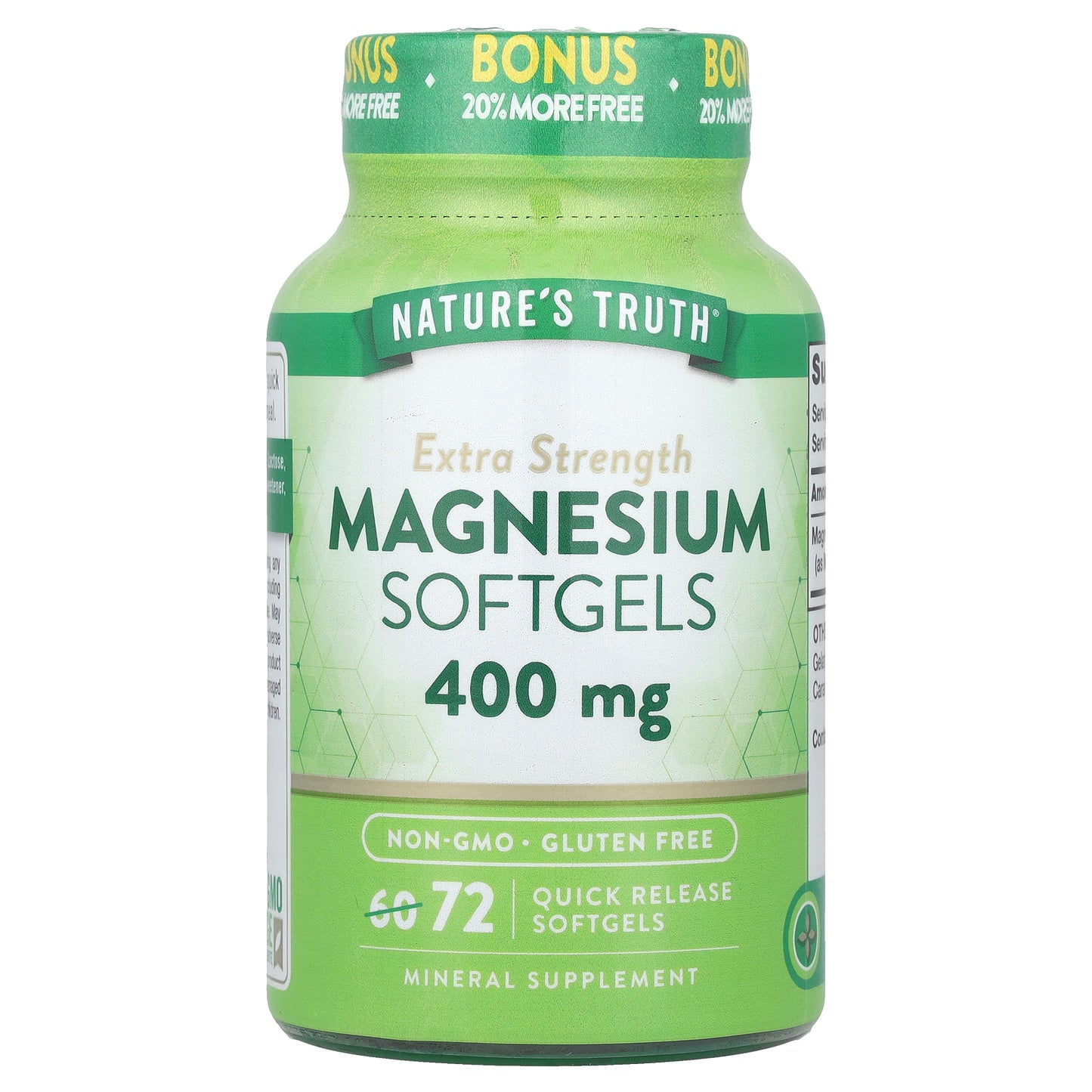 Nature's Truth, Magnesium, 400 mg, 72 Quick Release Softgels