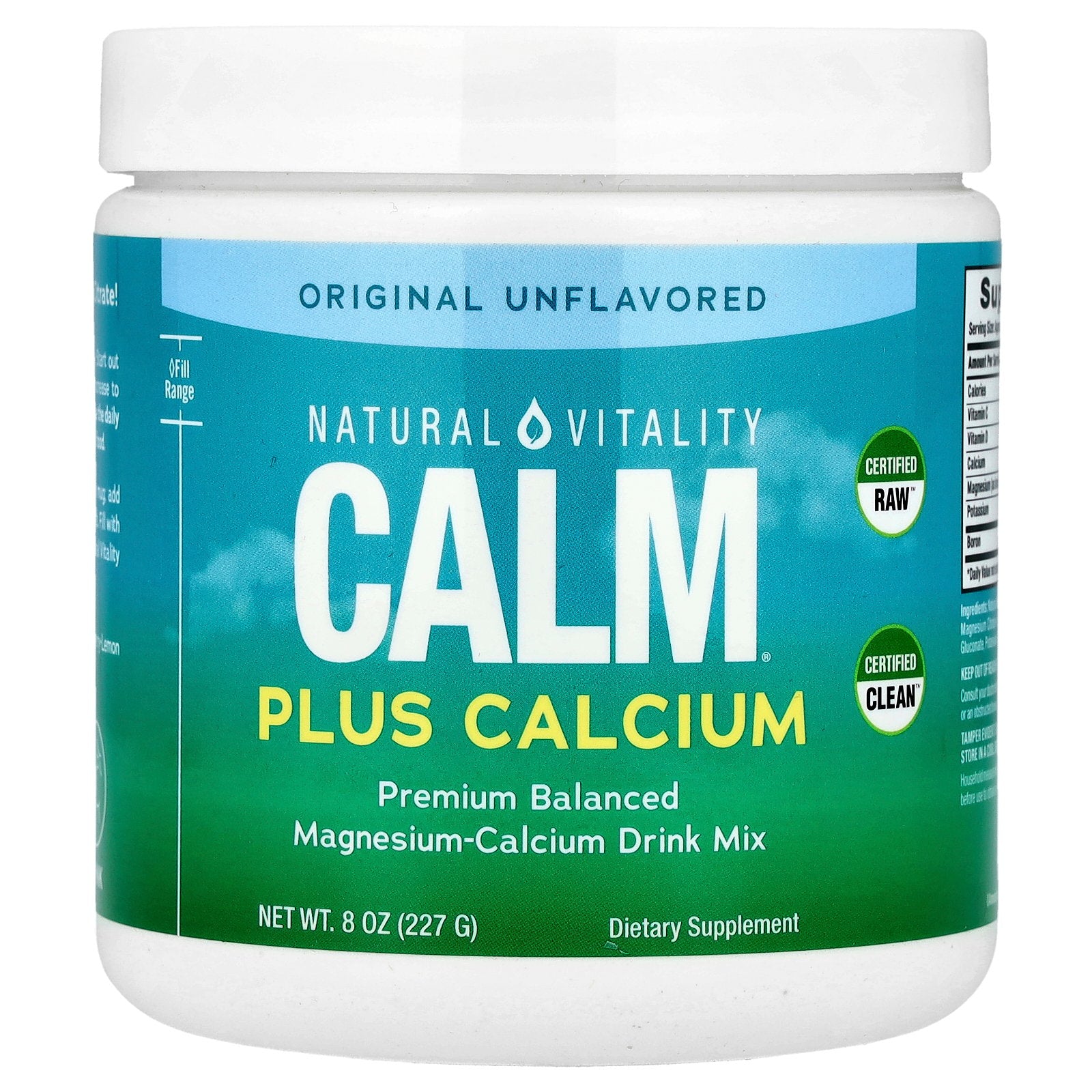 Natural Vitality, CALM®, Plus Calcium, Magnesium-Calcium Drink Mix, Original Unflavored, 8 oz (227 g)