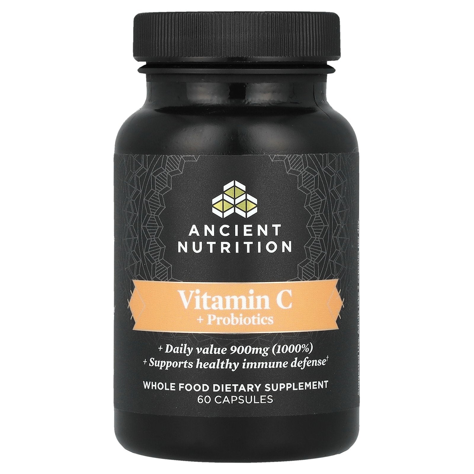 Ancient Nutrition, Vitamin C + Probiotics, 60 Capsules