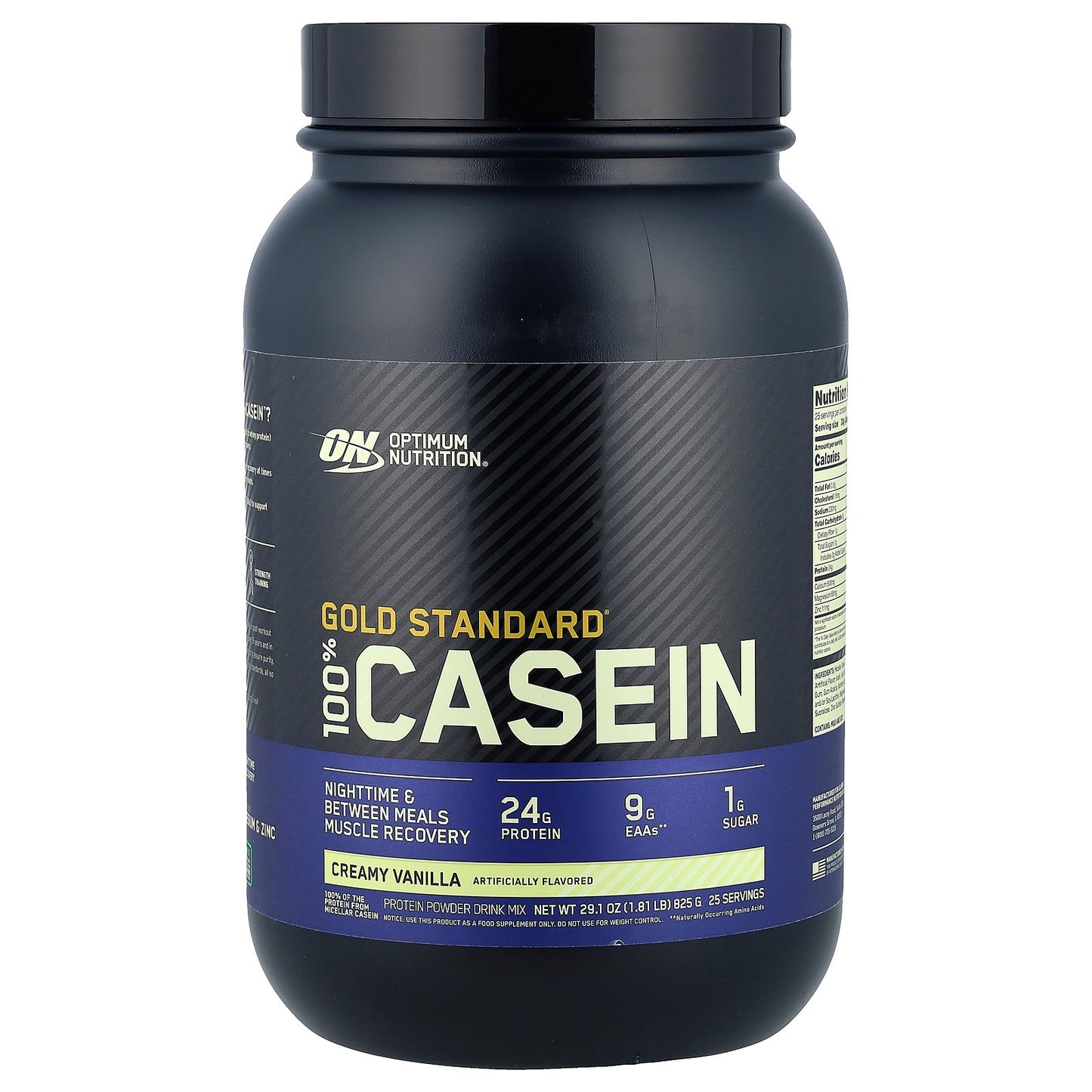 Optimum Nutrition, Gold Standard® 100% Casein, Creamy Vanilla, 1.81 lb (825 g)