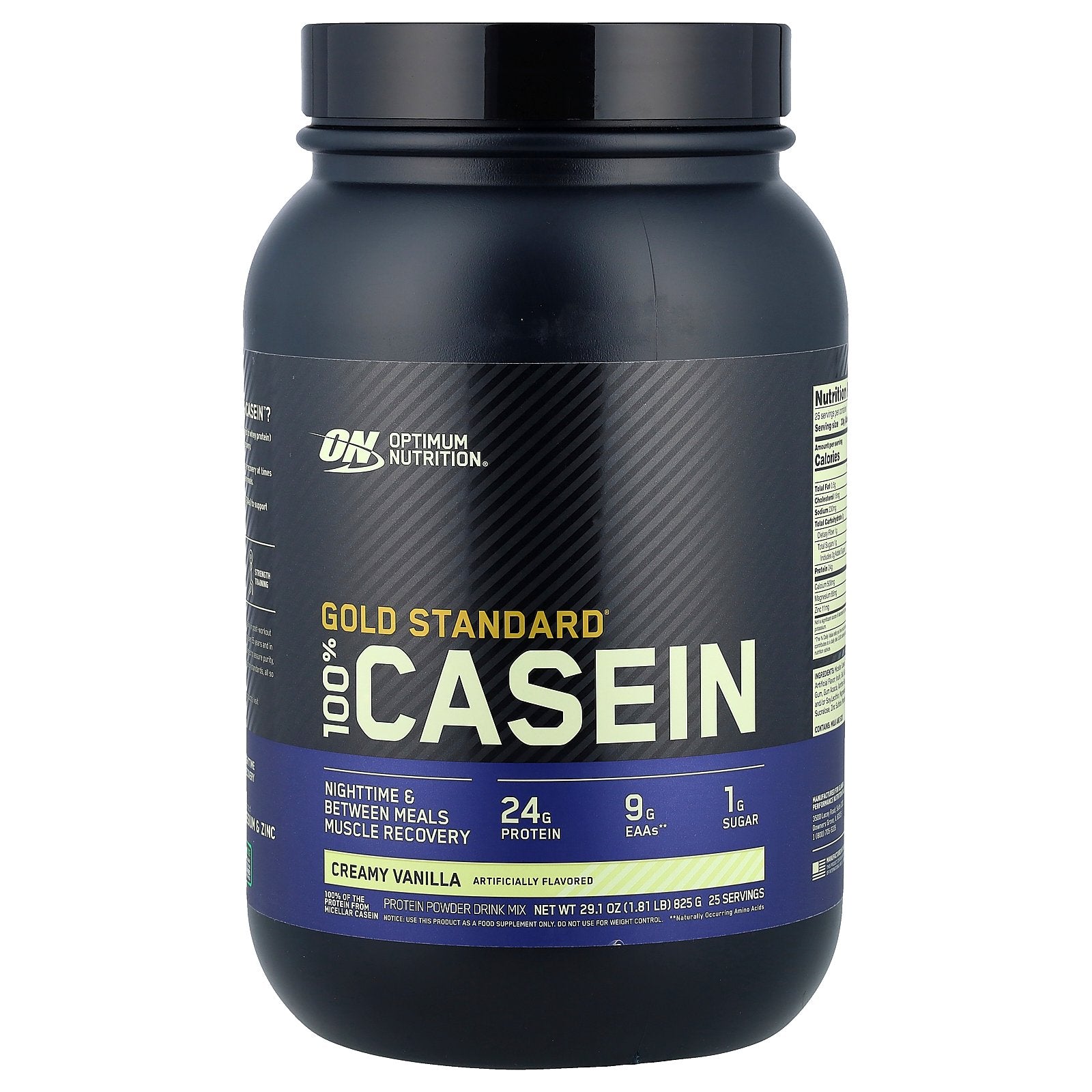 Optimum Nutrition, Gold Standard® 100% Casein, Creamy Vanilla, 1.81 lb (825 g)