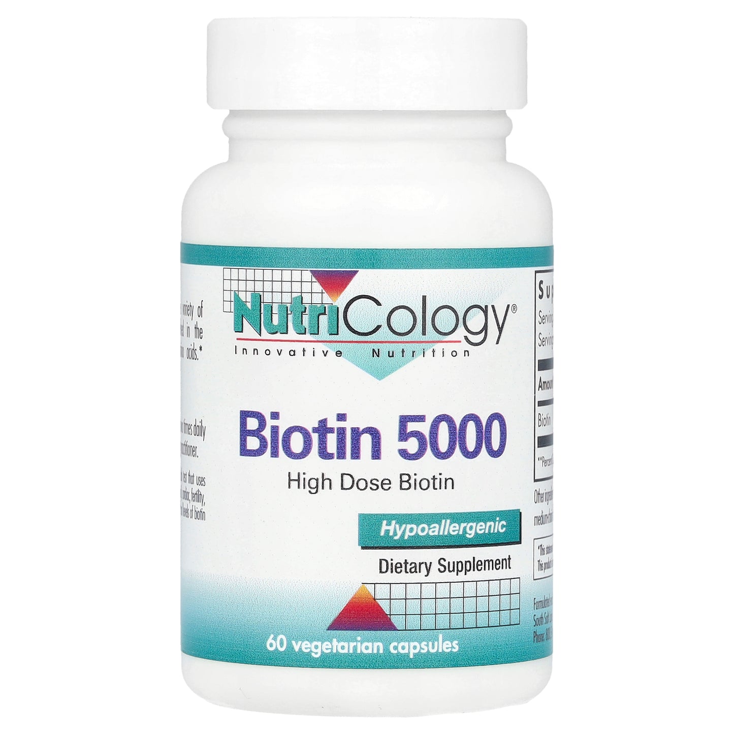 Nutricology, Biotin 5000, 5,000 mcg , 60 Vegetarian Capsules