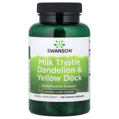 Swanson, Milk Thistle Dandelion & Yellow Dock, 120 Vegan Capsules