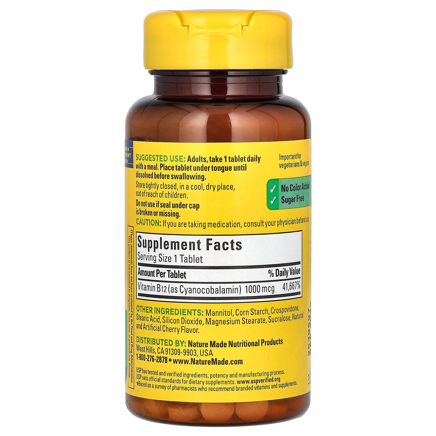 Nature Made, B-12 Sublingual, Cherry, 1,000 mcg, 50 Tablets