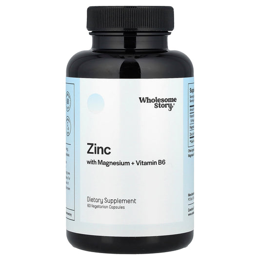 Wholesome Story, Zinc With Magnesium + Vitamin B6 , 60 Vegetarian Capsules