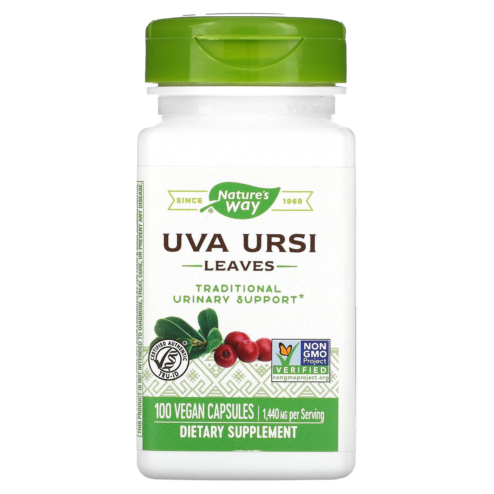 Nature's Way, Uva Ursi, Leaves, 1,440 mg, 100 Vegan Capsules (480 mg per Capsule)