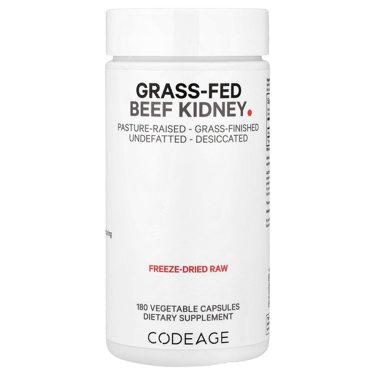 Codeage, Grass-Fed Beef Kidney, 180 Vegetable Capsules (500 mg Per capsule)