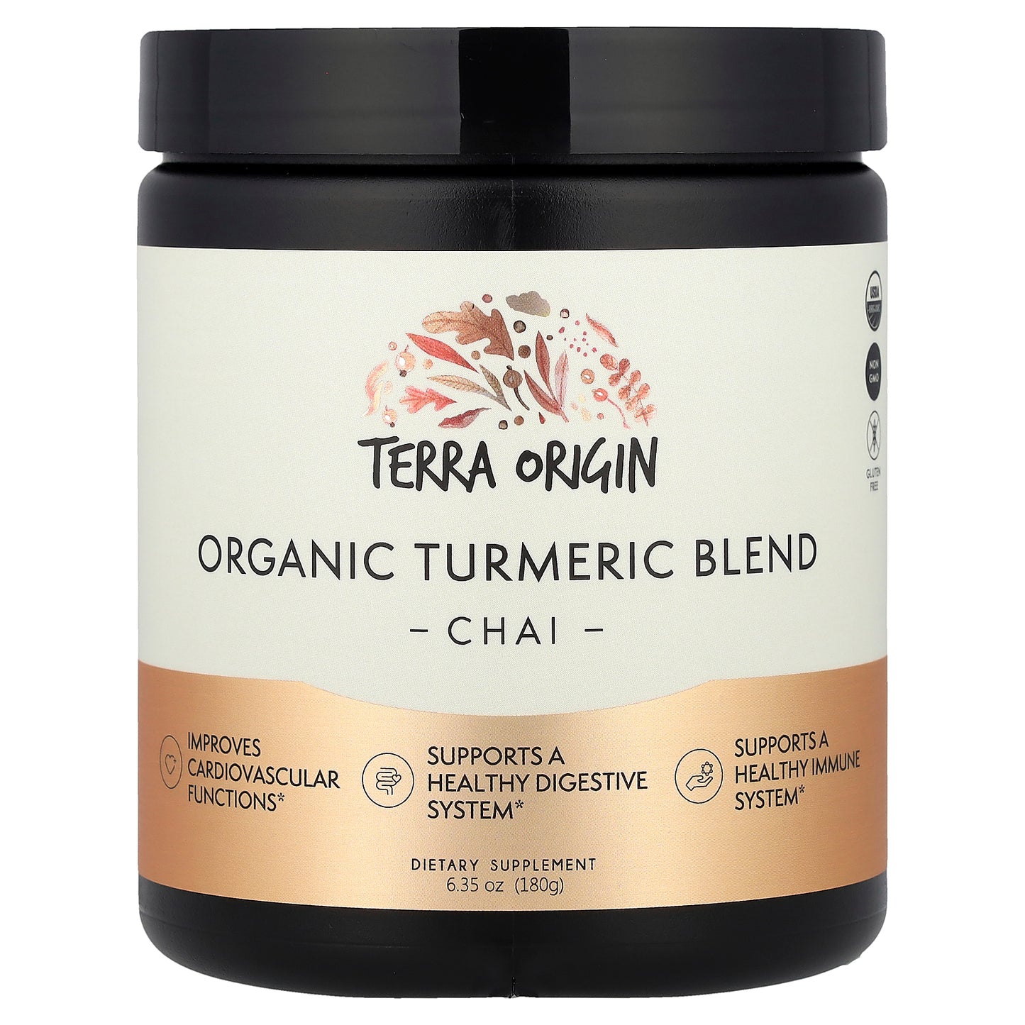Terra Origin, Organic Turmeric Blend, Chai, 6.35 oz (180 g)