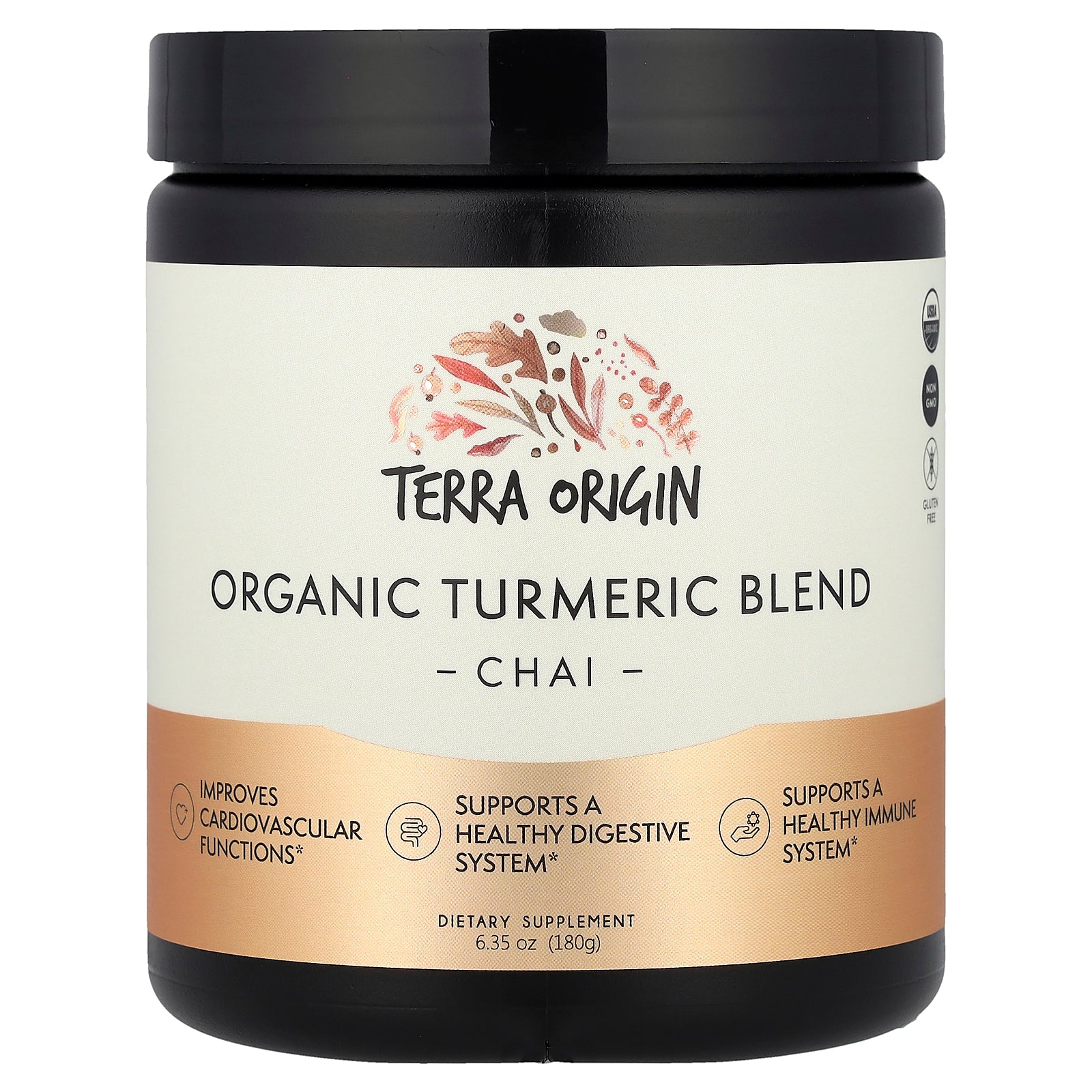 Terra Origin, Organic Turmeric Blend, Chai, 6.35 oz (180 g)