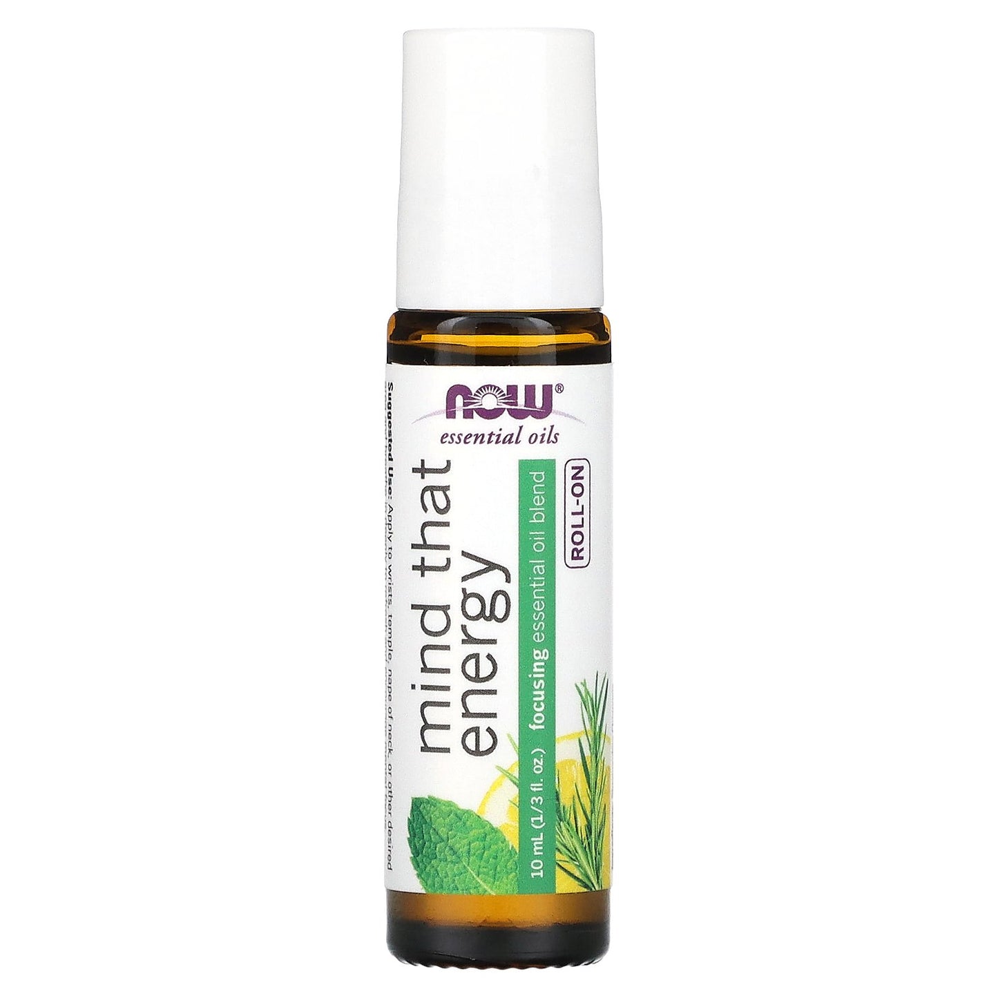NOW Foods, Essential Oils, Mind That Energy Roll-On, 1/3 fl oz (10 ml)