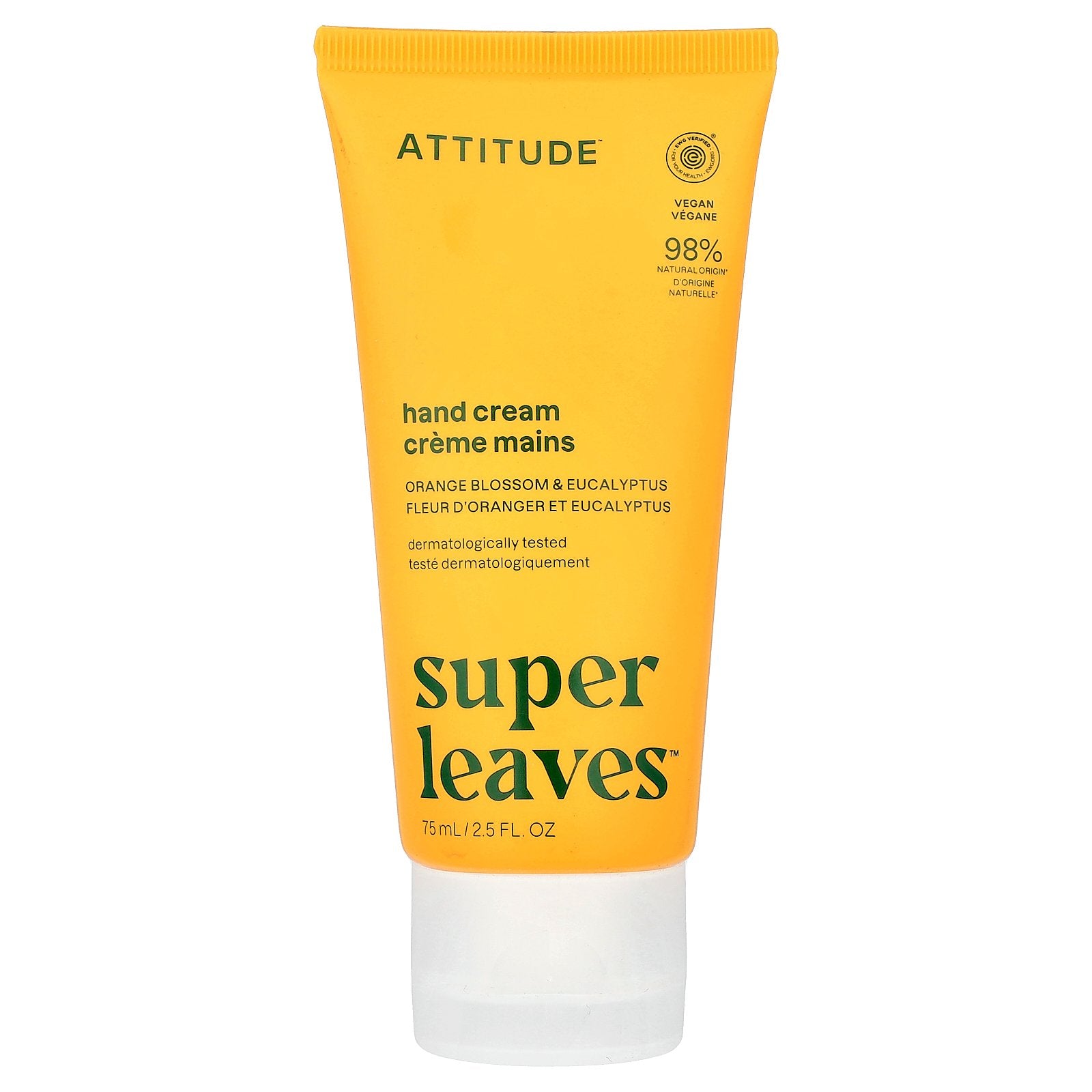 ATTITUDE, Super Leaves™, Hand Cream, Orange Blossom & Eucalyptus, 2.5 fl oz (75 ml)