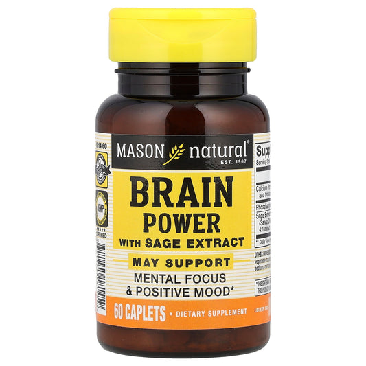 Mason Natural, Brain Power with Sage Extract, 60 Caplets