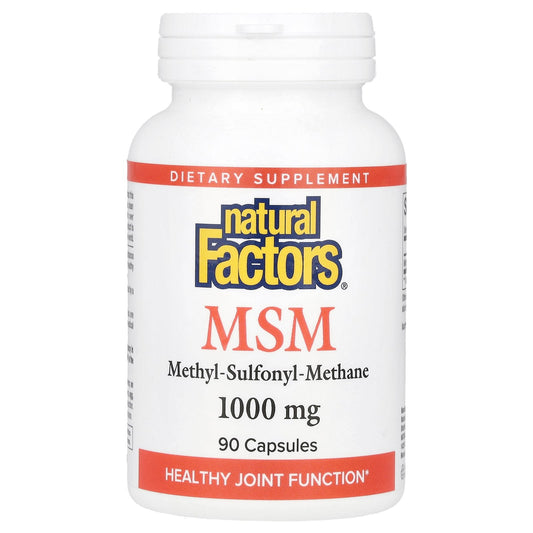 Natural Factors, MSM, 1,000 mg, 90 Capsules