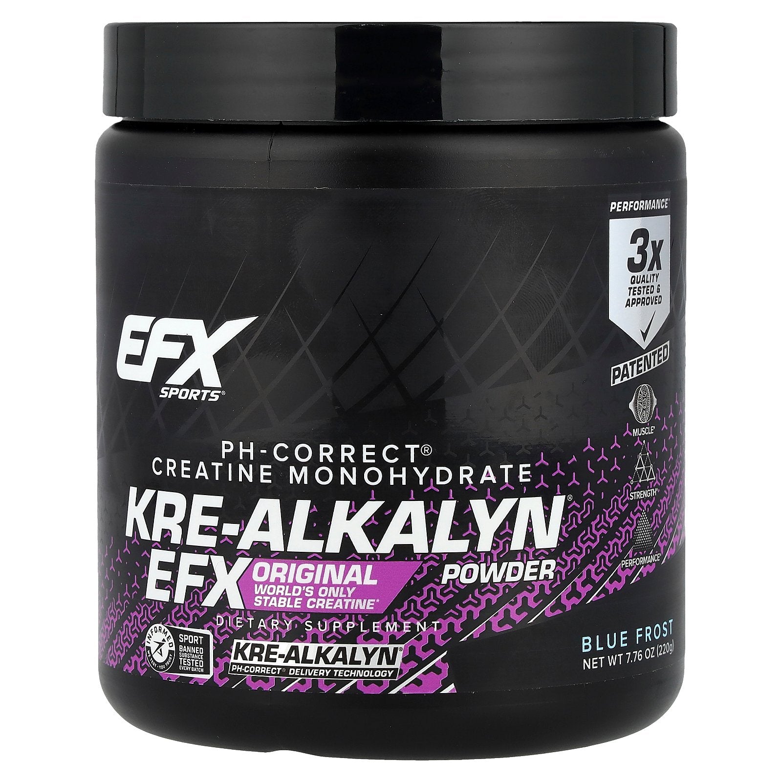 EFX Sports, Kre-Alkalyn EFX Powder, Blue Frost,  7.76 oz (220 g)