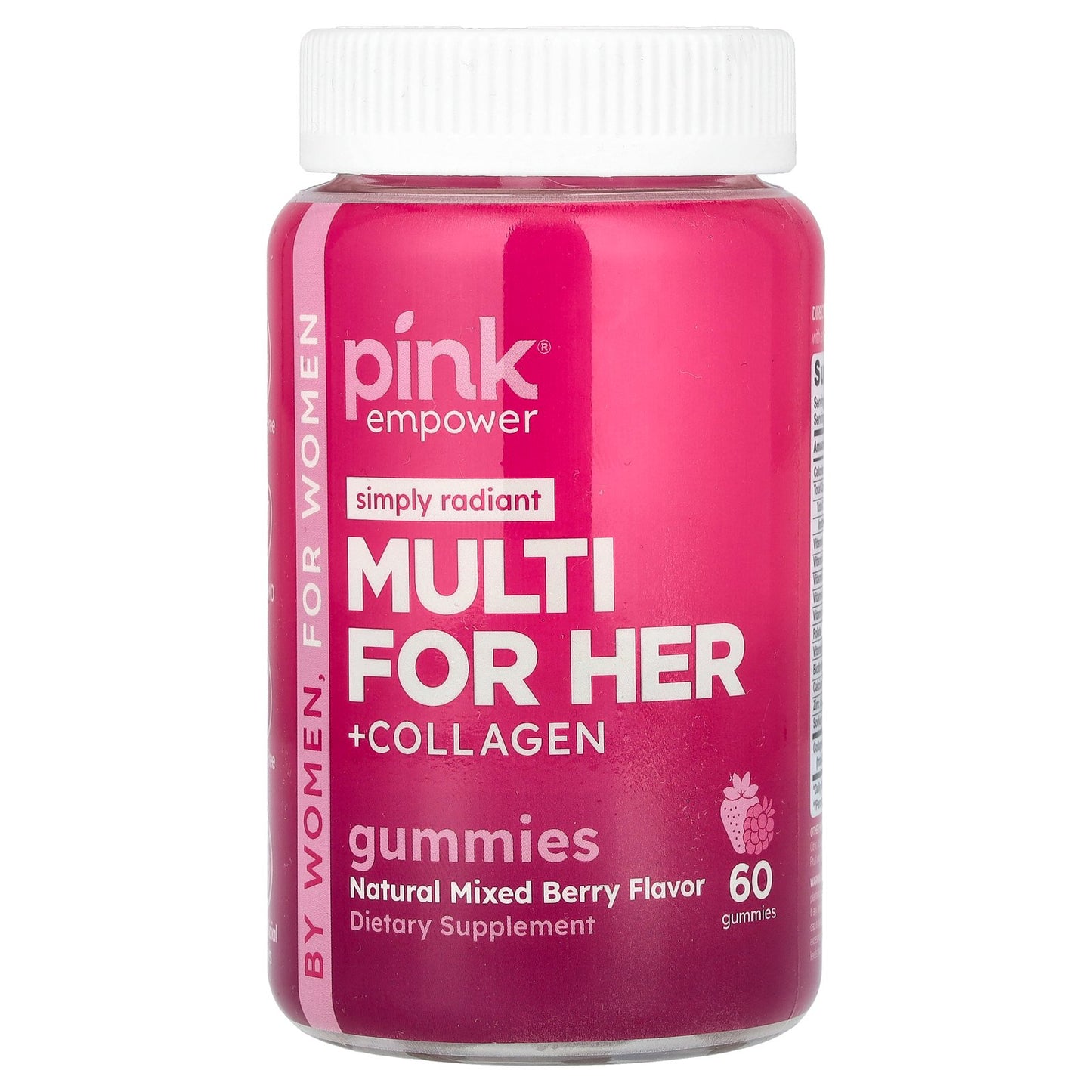 Pink, Multi For Her + Collagen Gummies, Natural Mixed Berry, 60 Gummies