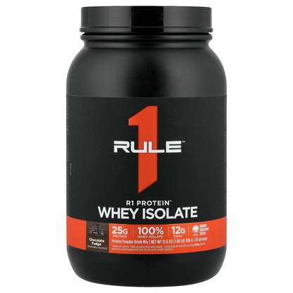 Rule One Proteins, R1 Protein™ Whey Isolate, Chocolate Fudge, 1.98 lb (896 g)