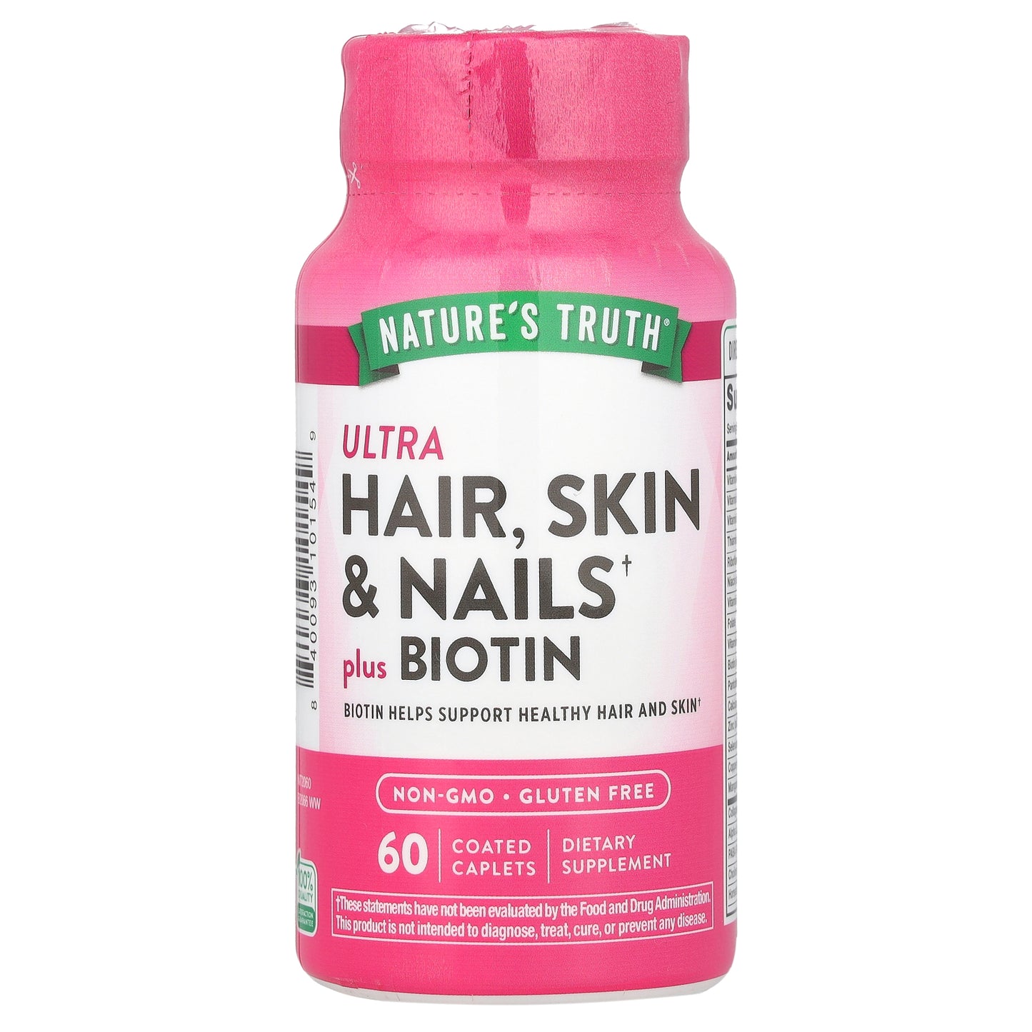 Nature's Truth, Ultra Hair, Skin & Nails Plus Biotin,  60 Coated Caplets