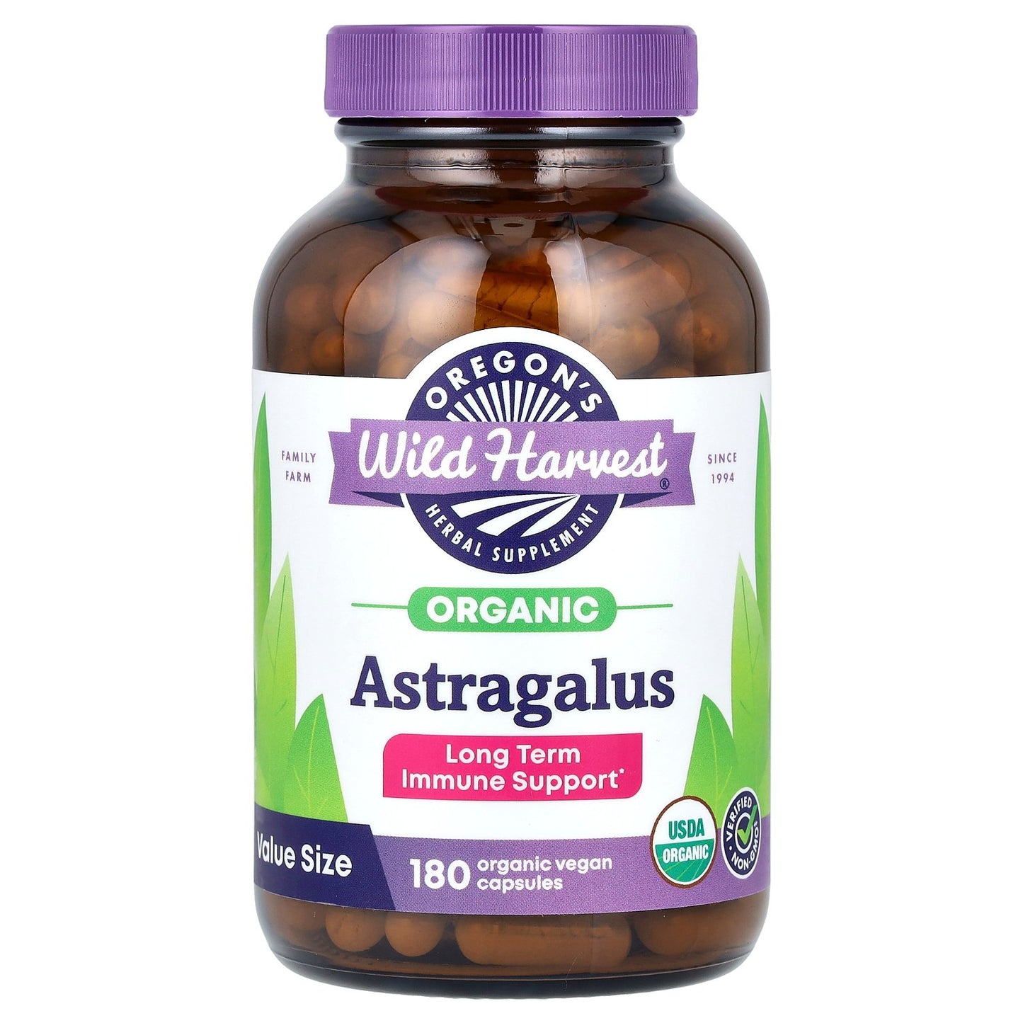 Oregon's Wild Harvest, Organic Astragalus, 180 Organic Vegan Capsules (375 mg per Capsule)