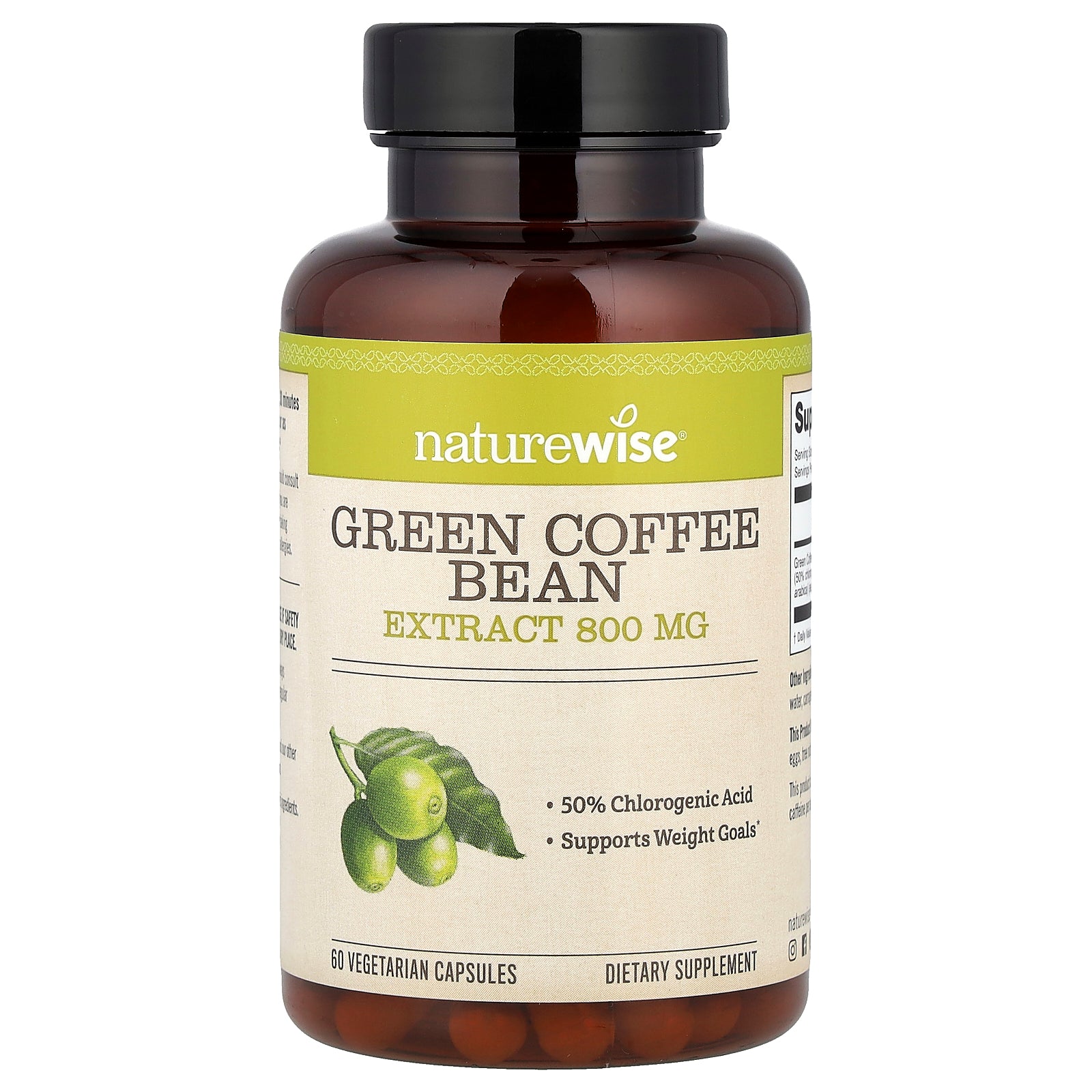 NatureWise, Green Coffee Bean Extract , 800 mg, 60 Vegetarian Capsules