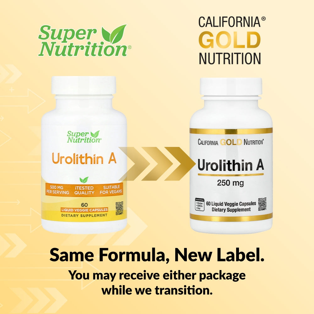California Gold Nutrition, Urolithin A, 250 mg, 60 Liquid Veggie Capsules