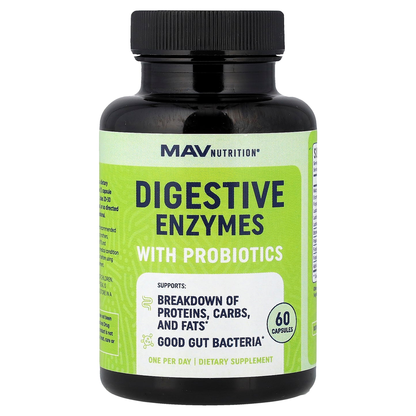 MAV Nutrition, Digestive Enzymes with Probiotics, 60 Capsules