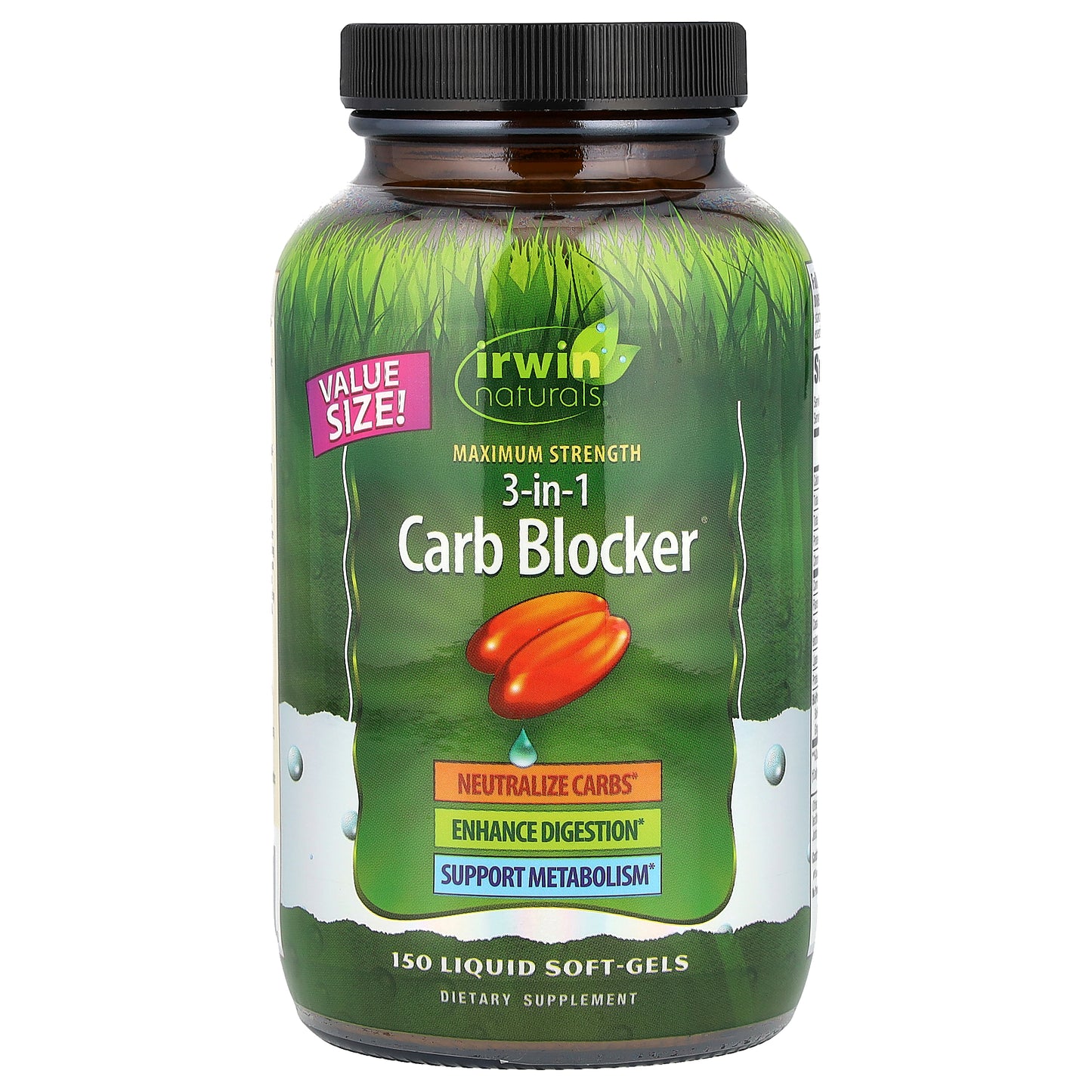 Irwin Naturals, 3-in-1 Carb Blocker®, Maximum Strength, 150 Liquid Soft-Gels