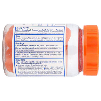 Zicam, Cold Remedy, Medicated Fruit Drops, Ultimate Orange, 25 Drops