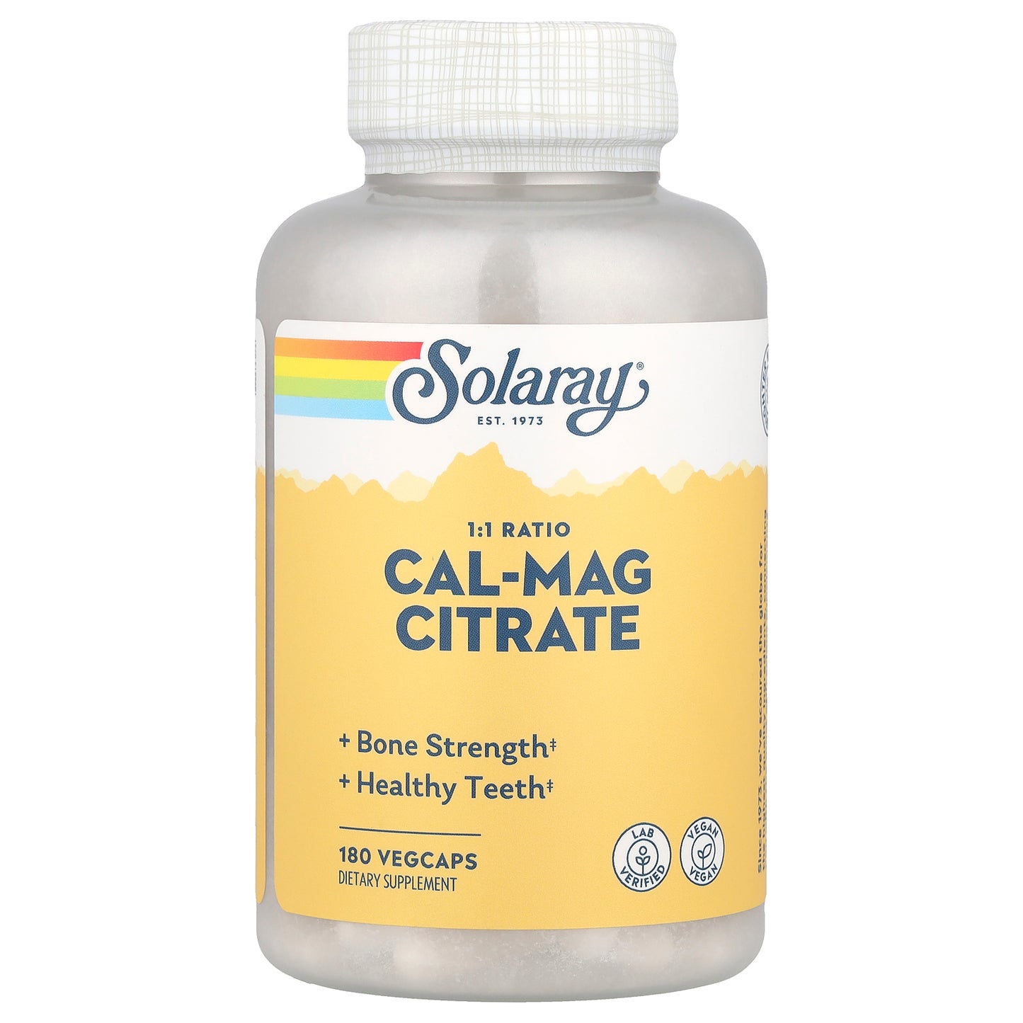 Solaray, Cal-Mag Citrate, 1:1 Ratio, 180 VegCaps