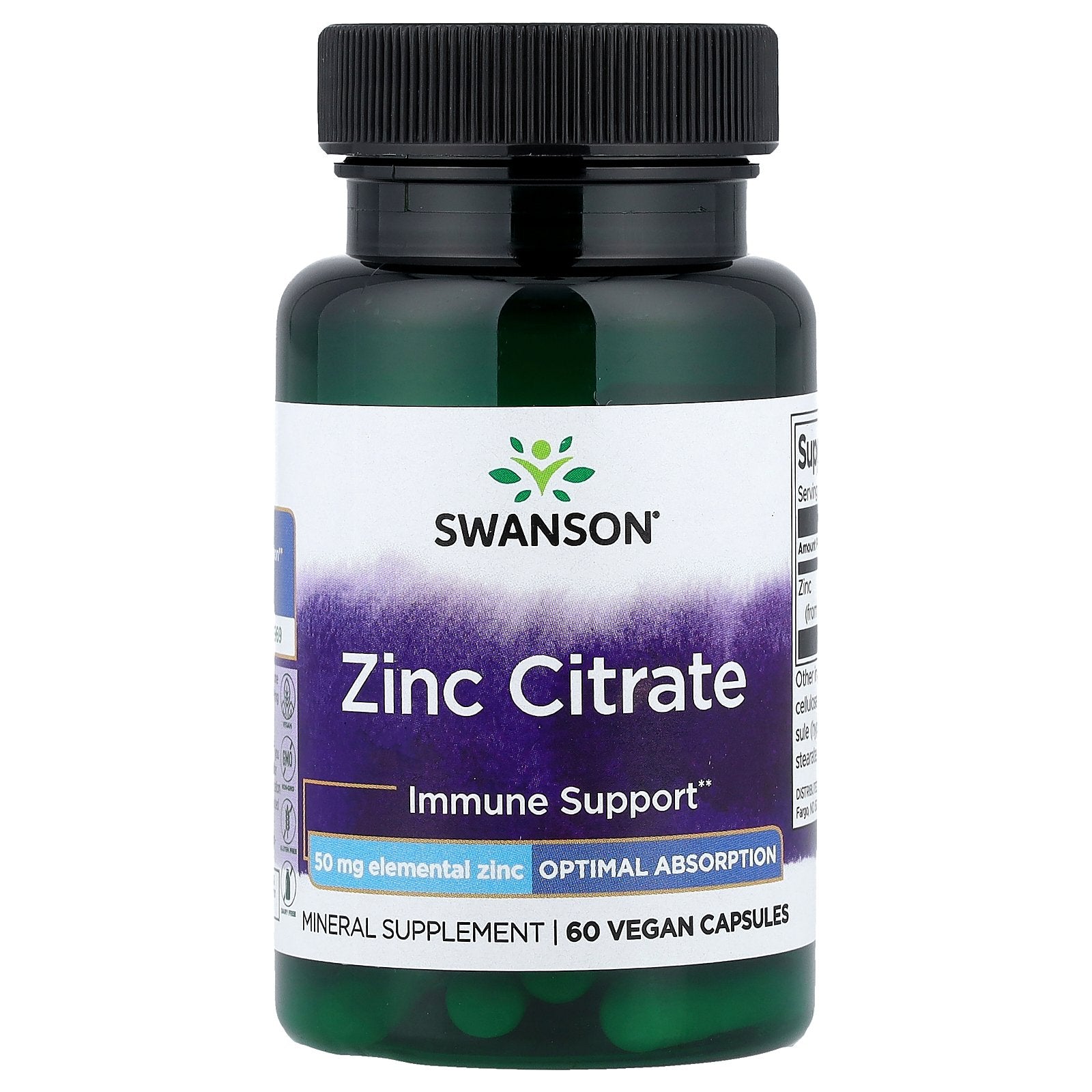 Swanson, Zinc Citrate, 50 mg, 60 Capsules
