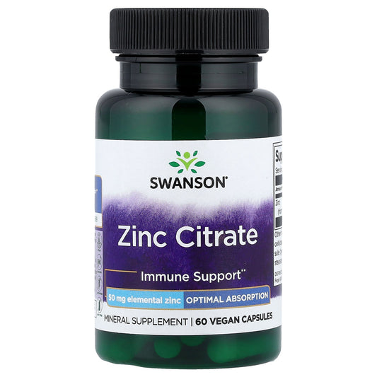 Swanson, Zinc Citrate, 50 mg, 60 Capsules