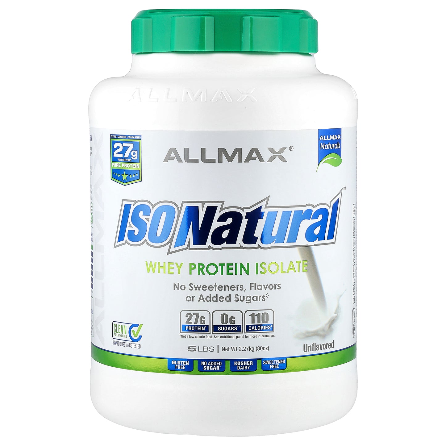 ALLMAX, ISONatural™, Whey Protein Isolate, Unflavored, 5 lbs (2.27 kg)