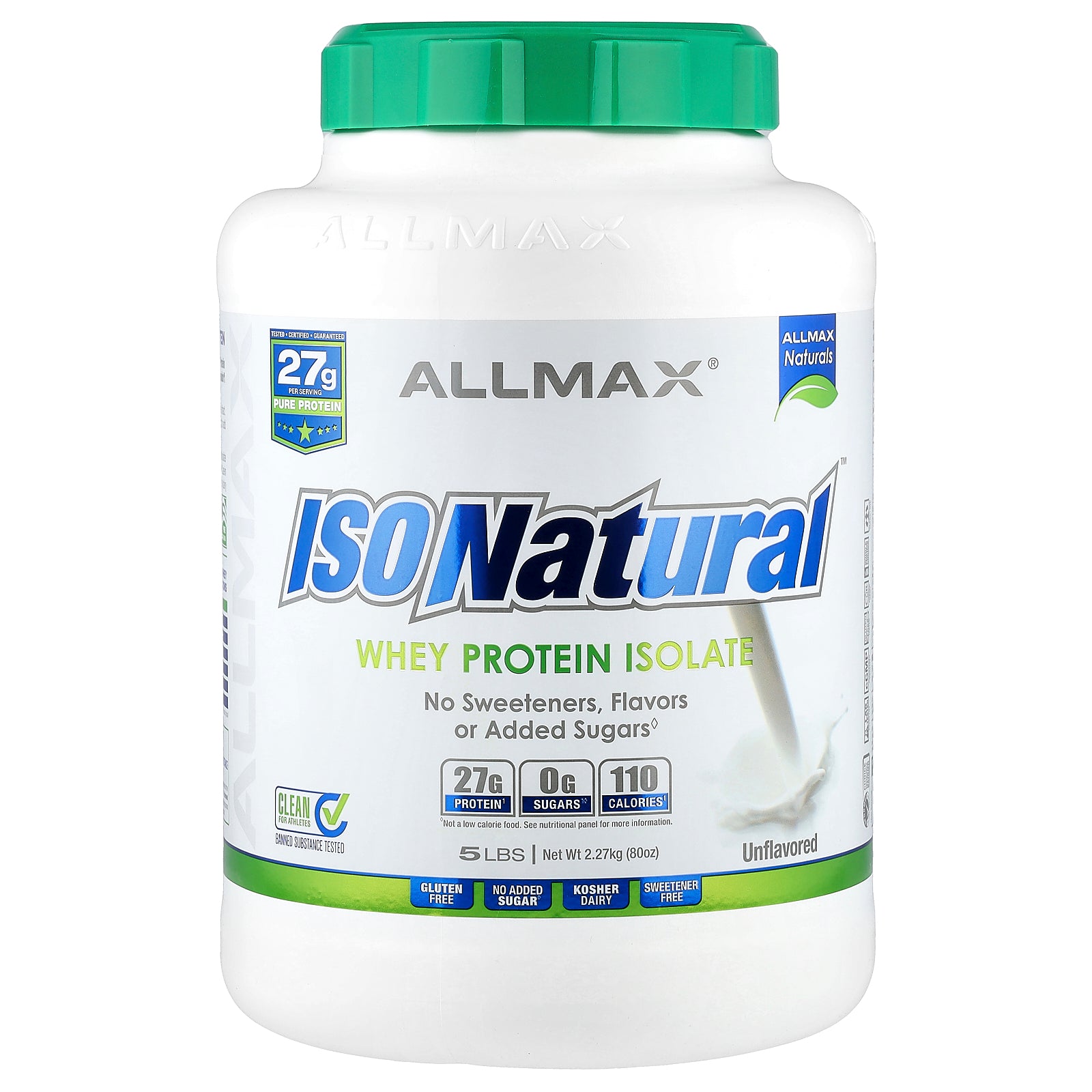 ALLMAX, ISONatural™, Whey Protein Isolate, Unflavored, 5 lbs (2.27 kg)