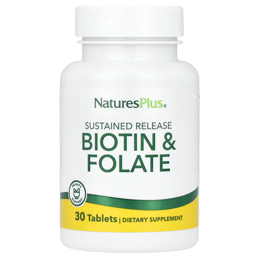 NaturesPlus, Sustained Release Biotin & Folate, 30 Tablets