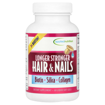 Applied Nutrition, Longer Stronger Hair & Nails®, 60 Liquid Soft-Gels